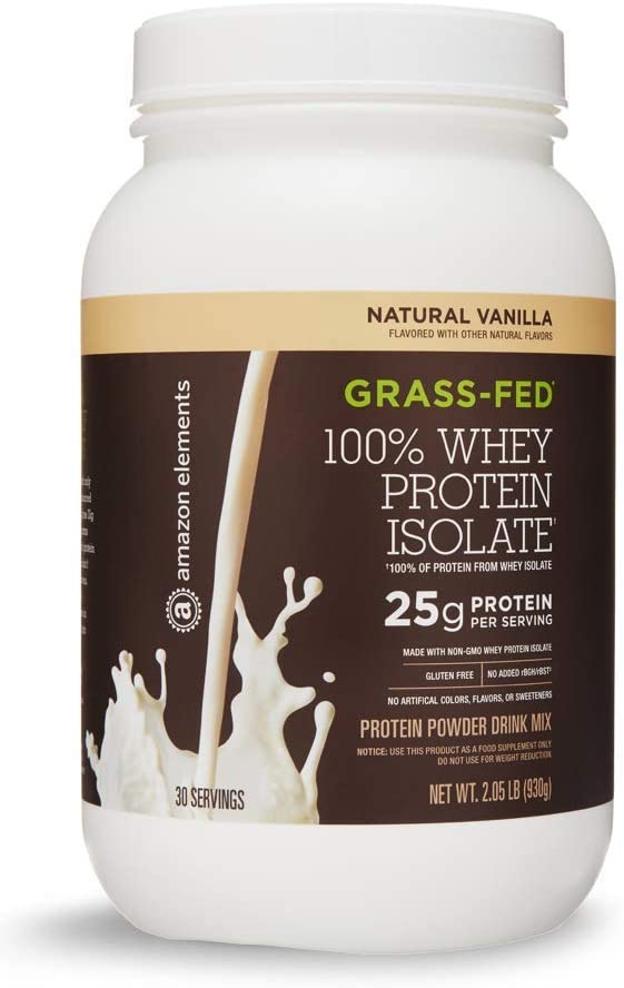 Amazon Elements Grass-Fed 100% Whey Protein Isolate